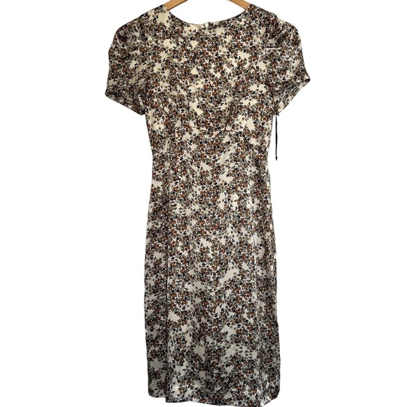 L'AGENCE Dresses & Skirts - NWT L’Agence Cream Orange Green Black Floral Silk Midi Dress Size 0(4), 2(2)